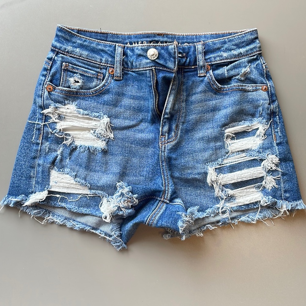 American Eagle Ripped Stretch Mom Short
